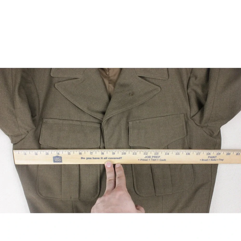 Vintage 1946 US Army Wool Field Jacket 36R WWII Post War Quartermaster Coat